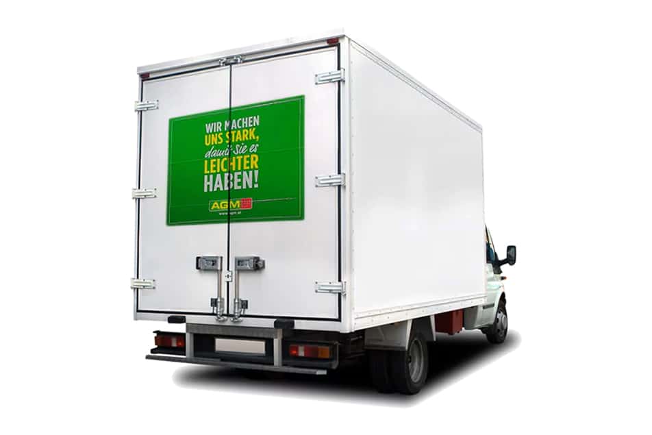 Fahrzeug Folierung und Defolierung LKW Plane Seiten & Heckfolierung 4media