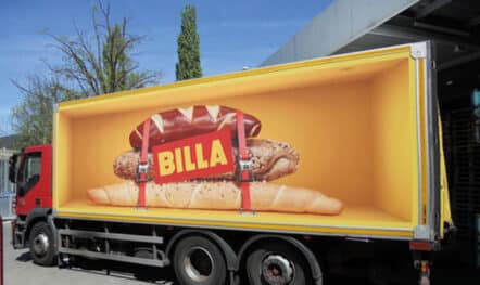 LKW-Werbebanner Billa Wiener-Neudorf
