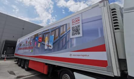 LKW-Werbebanner Meyer-Logisitk Vorchdorf