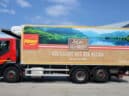 Truck advertising banner for Penny in Wiener Neudorf