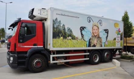 Werbeplane REWE Wiener Neudorf