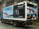 Truck advertising on own truck with Panasonic