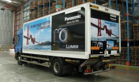 Werbung am eigenen LKW Panasonic