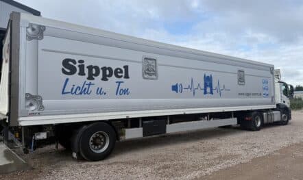 LKW Werbung für Sippel Licht und Ton